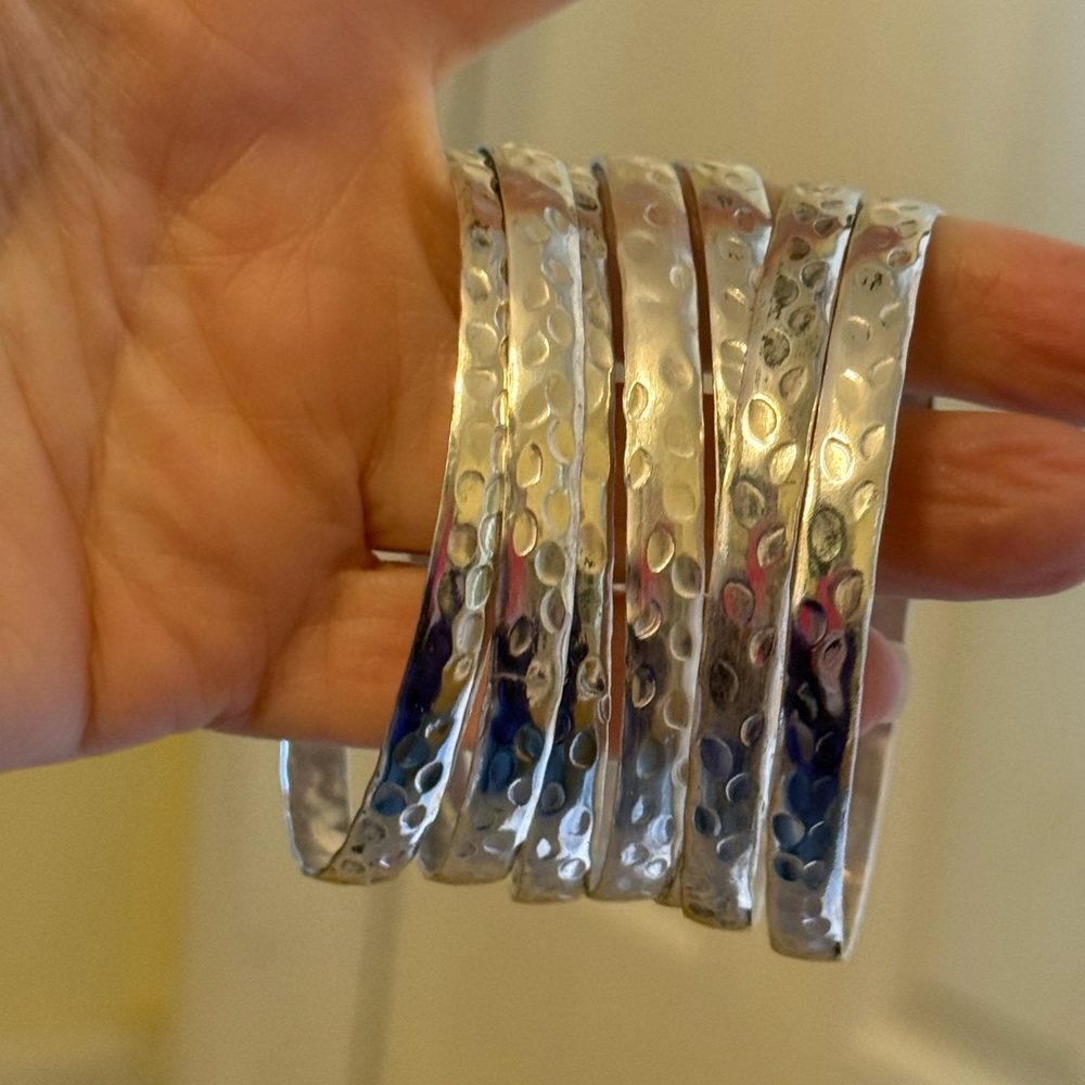 7 STERLING SILVER CHUNKY BANGLES! - Picture 7 of 11